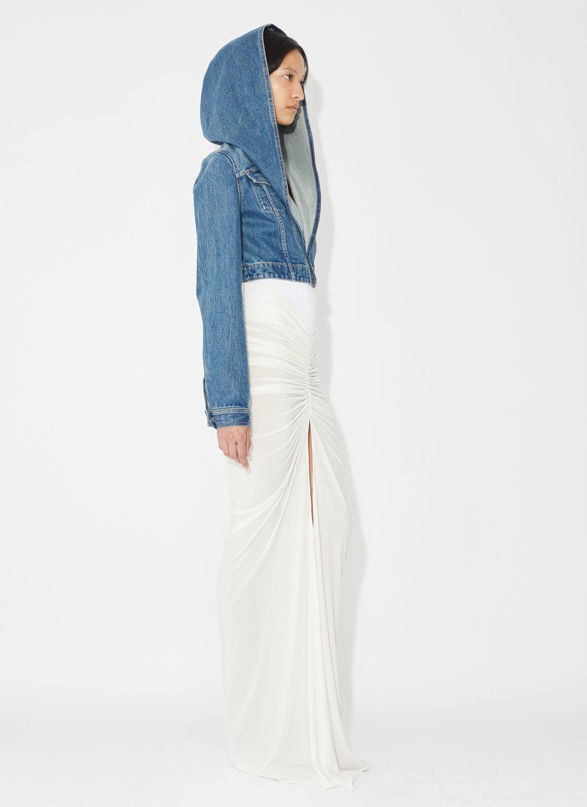 Denim hood jacket ALAÏA BLUE DENIM HOOD JACKET